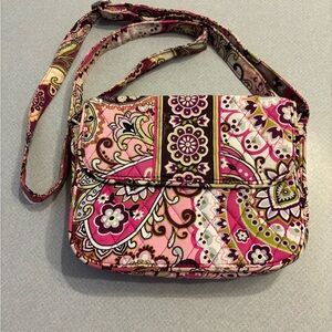 Vera Bradley Pink and Green Floral Crossbody Bag